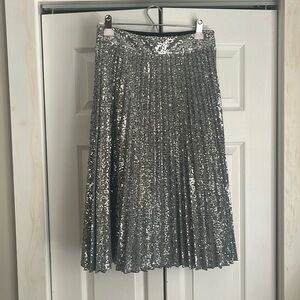 Sezane silver sequin skirt